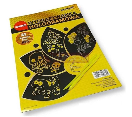 Wydrapywanka hologramowa A4 złota
