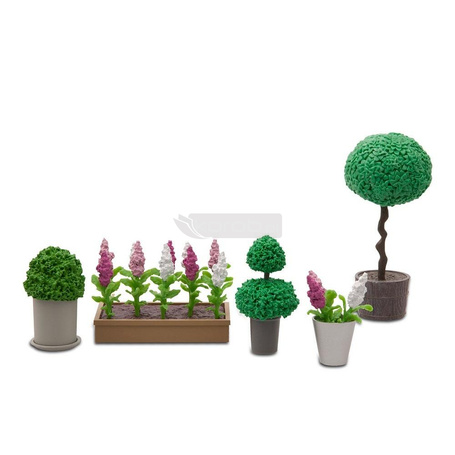 Zestaw kwiatów i roślin do domku dla lalek