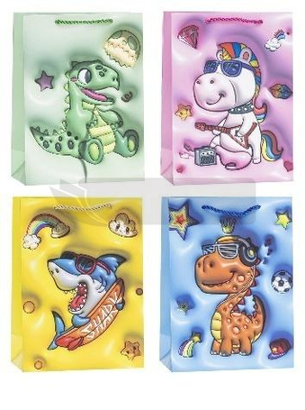 Torebka ozdobna 31x40x12cm dziecięce mix ROZETTE