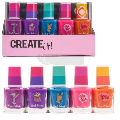 Lakier do paznokci zmienia kolor 5szt CREATE IT!