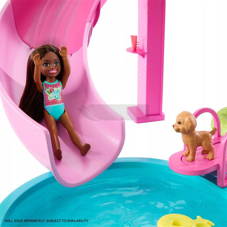 LALKA BARBIE BASEN MARZEŃ ze zjeżdżalnią, jacuzzi + akcesoria