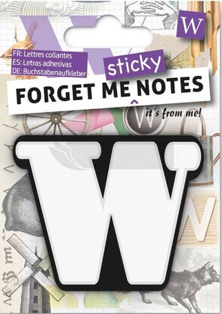 Forget me sticky notes kart samoprzylepne litera W