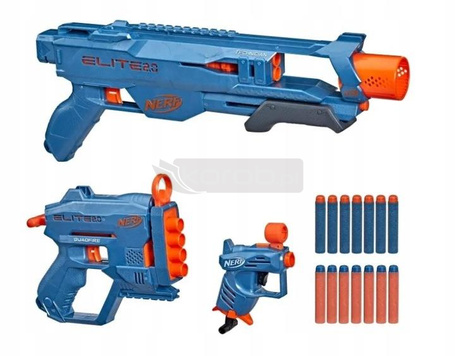 NERF ELITE F4178 zestaw 3 x WYRZUTNIA PISTOLET KARABIN SHOTGUN +14 strzałek