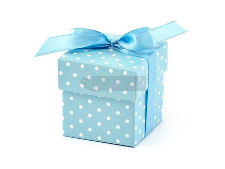 Pudełeczka w kropki błękit 10szt