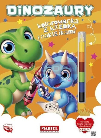 Kolorowanka Dinozaury z kredką i naklejkami