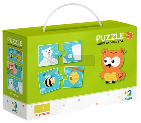 Puzzle 12x2 Gdzie żyją zwierzęta?