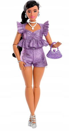 LALKA BARBIE DELUXE STYLE #8 w stroju z metalicznym połyskiem JFP43