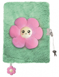 Pamiętnik A5/96K z kłódką 3D Pink flower