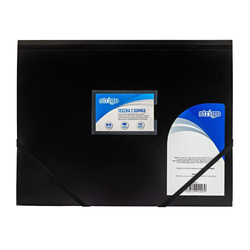 Teczka z gumką A4 PP czarna STRIGO