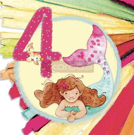 Karnet kwadrat CL4204_PO Urodziny 4 Dziewczynka