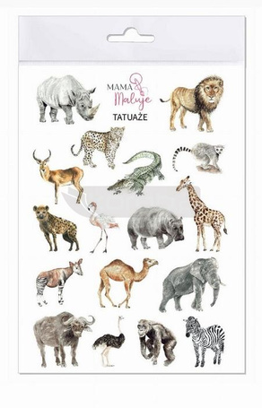 Tatuaże zmywalne Zwierzęta Afryki