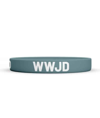 Opaska silikonowa - WWJD - morska