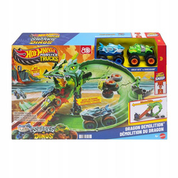 HOT WHEELS MONSTER TRUCK Smoczy Wyścig zestaw torów + 2 autka JFR06