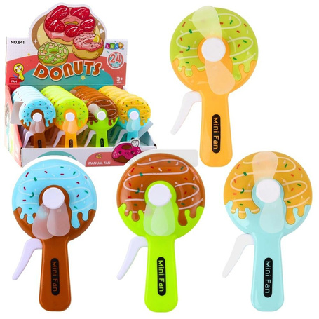 Wentylator ręczny mini wiatraczek pączek donut MIX