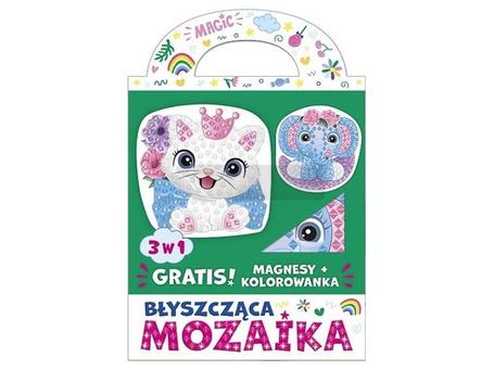 Błyszcząca mozaika 3w1 - Kotek i słonik
