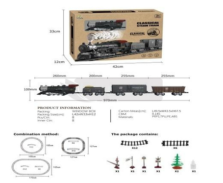 Kolejka dym, światło i dźwięk