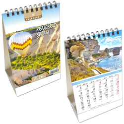 Kalendarz 2026 biurkowy pion Krajobrazy Świata