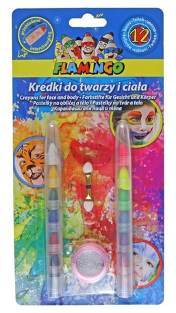 Kredki do twarzy i ciała przekładane 12 kolorów