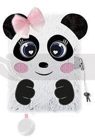 Pamiętnik z kłódką A5/96K 3D włochacz Sweet Panda