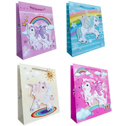 Torebka prezentowa dziecięca M Jednorożec 3D mix