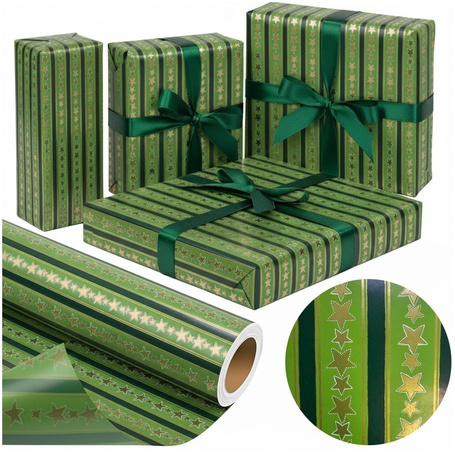 Papier Święta BN Złote Gwiazdy X-Strong 38cmx20m