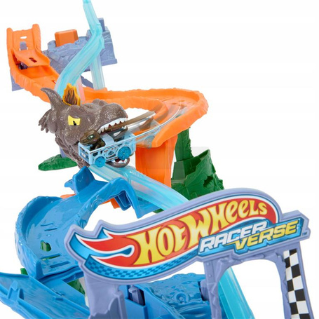 HOT WHEELS RACER VERSE JURASSIC WORLD Morski dinopościg, Tor wyścigowy JFP32
