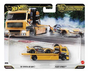 HOT WHEELS Premium Team Transport #86 TOYOTA GR SUPRA + Fleet Street JHX87