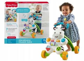 FISHER PRICE INTERAKTYWNY CHODZIK ZEBRA dla malucha od 6 m-ca DPL53