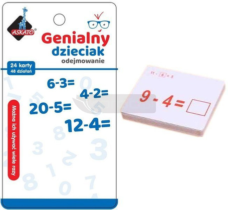 Genialny dzieciak - fiszki matematyczne odejmowan.