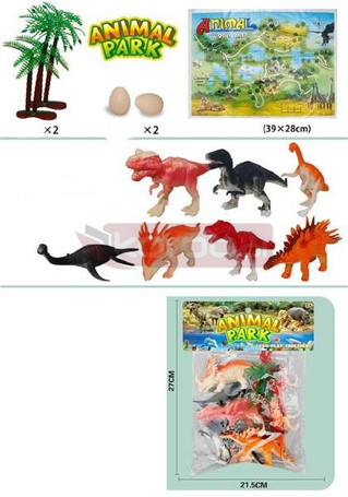 Dinozaury z matą 12 elementów