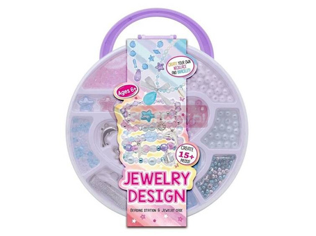 Zestaw koralików i sznurków do robienia biżuterii