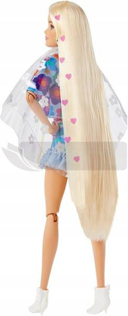 Lalka Barbie Extra Moda komplet w kwiatki blond włosy HDJ45