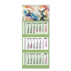 Kalendarz 2026 trójdzielny LUX gł. wypukła Koliber