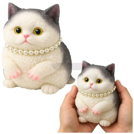 Gniotek sensoryczny Kotek z perłami 15cm