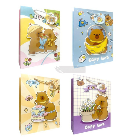 Torebka prezentowa dziecięca M Kapibara 3D mix