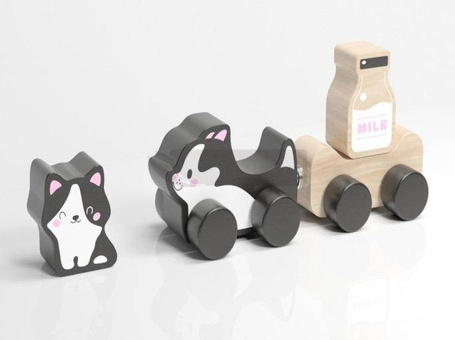 Drewniana zabawka Mądre kotki