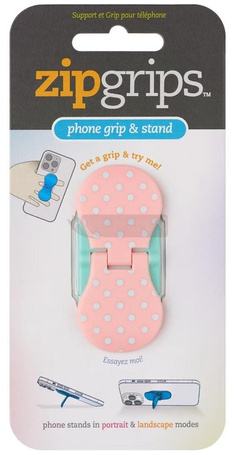 ZipGrip uchwyt na palce do telefonu Białe kropki