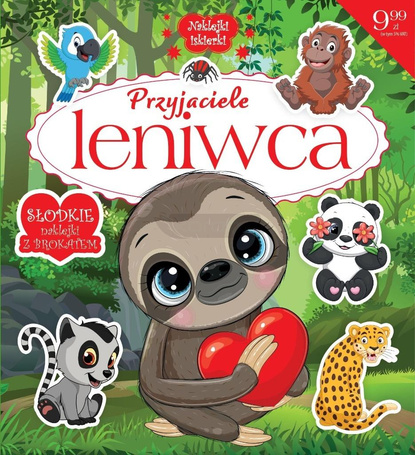 Naklejki iskierki z brokatem. Przyjaciele leniwca