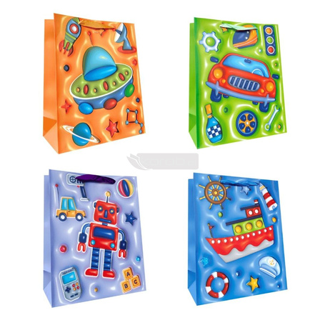 Torebka prezentowa dziecięca L chłopiec mix