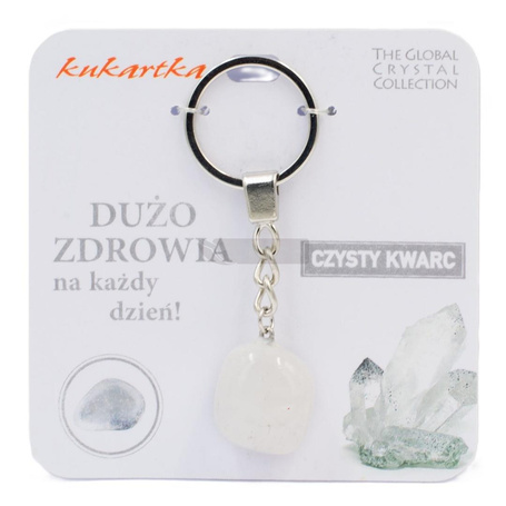 Brelok Dużo zdrowia czysty kwarc