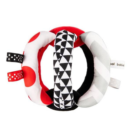 CANPOL Pluszowa czerwona piłka kontrastowa SENSORY TOYS 68/082