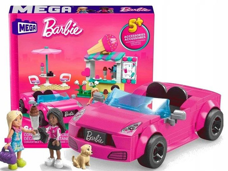 MEGA BLOKS KLOCKI BARBIE zestaw klocków KABRIOLET I STOISKO Z LODAMI +6 lat HPN78