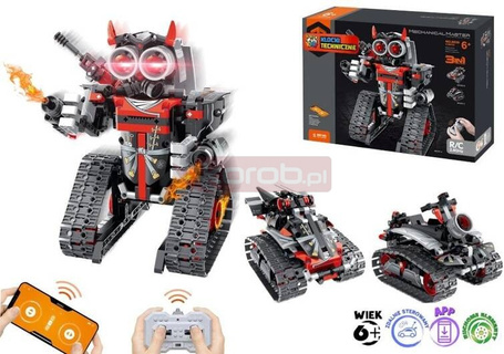 Klocki techniczne 3w1 robot auto czerwony