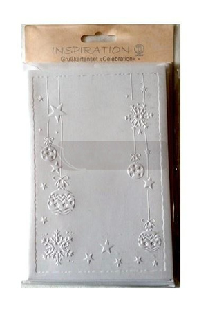 Karnety tłoczone + koperty 5szt Bombki