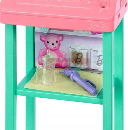 LALKA BARBIE LEKARZ PEDIATRA lalka Barbie doktor, lalka bobasek + akcesoria JCR72