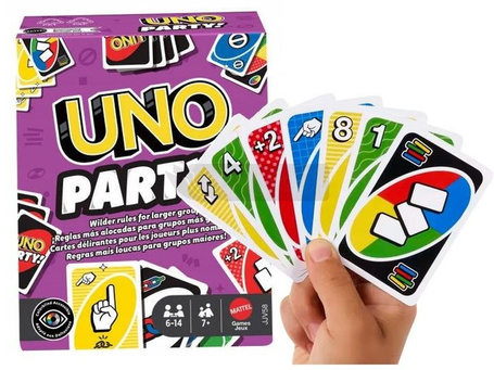 GRA KARTY UNO PARTY oryginalne kultowe karty Uno, gra imprezowa JJV58