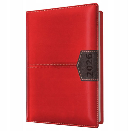 Kalendarz 2026 A6 tygodniowy czerwony