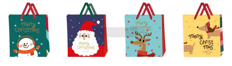 Torebka świąteczna średnia 26x32x10,5cm mix