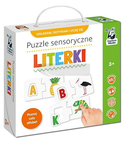 Kapitan Nauka. Puzzle sensoryczne. Literki