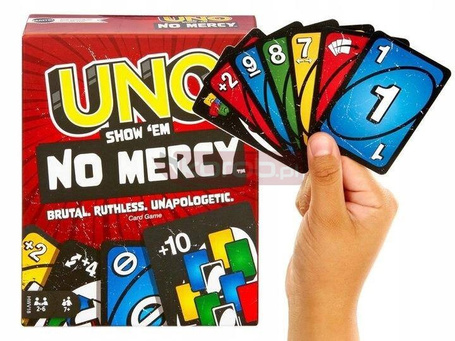 GRA KARTY UNO NO MERCY BEZ LITOŚCI oryginalne kultowe karty firmy Mattel HWV18